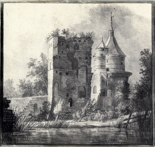 107321 Gezicht op een gedeelte van de ruïne van het kasteel Duurstede te Wijk bij Duurstede, met rechts de ...